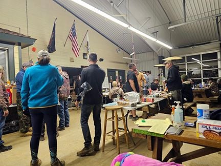 Volunteers and an evening meeting