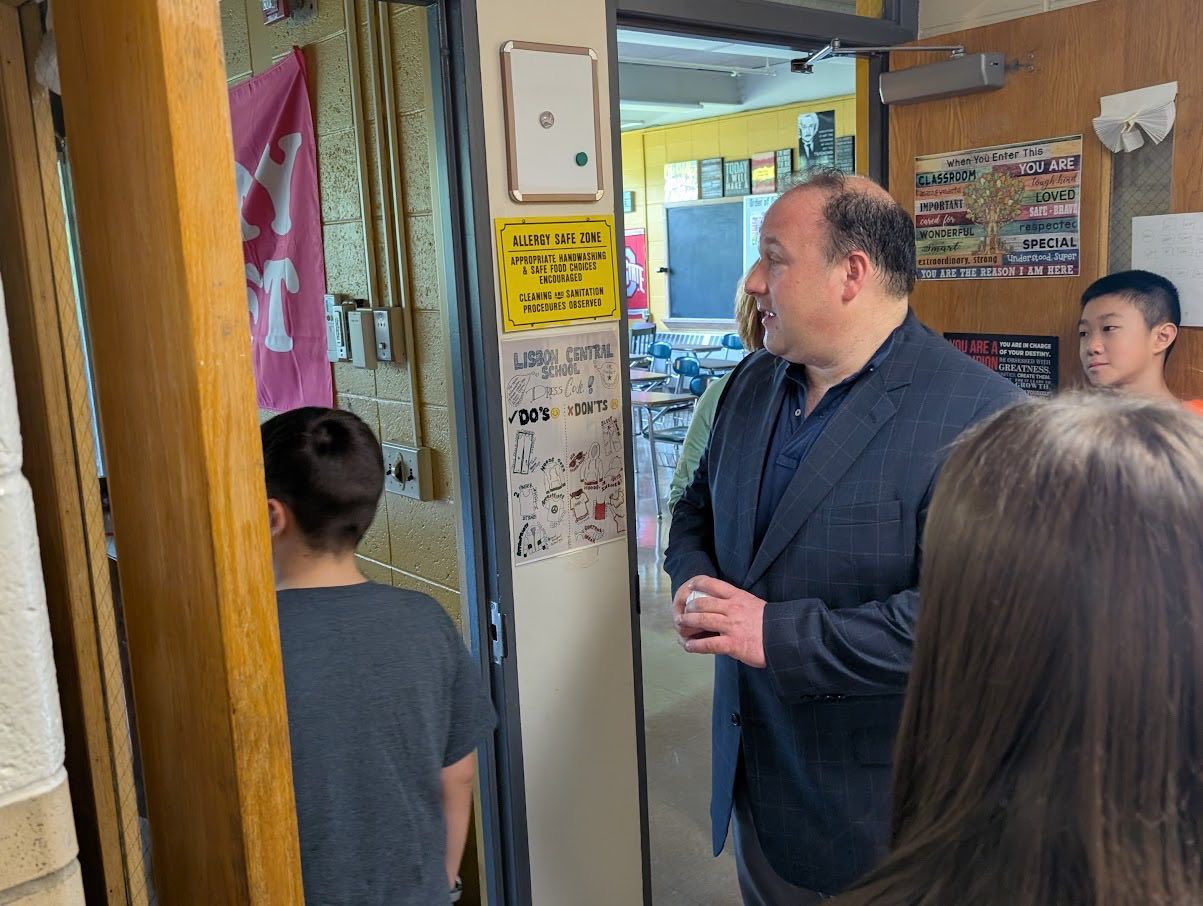 Rep. Lanoue Visits Lisbon Central School