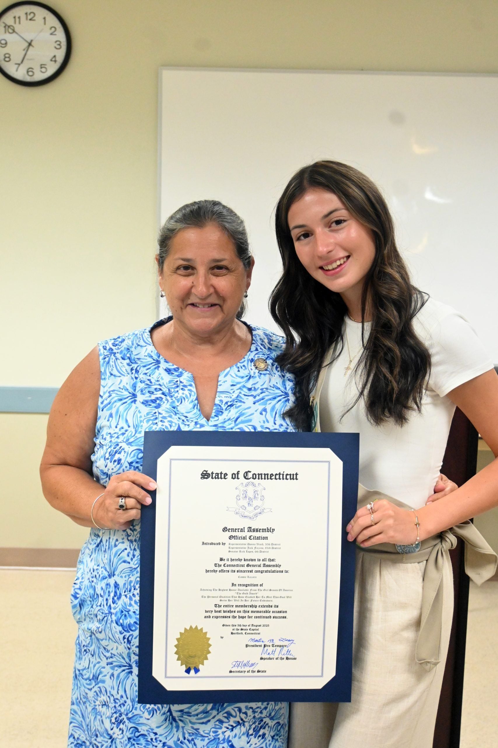 Rep. Veach Acknowledges Girl Scout with Legislative Citation