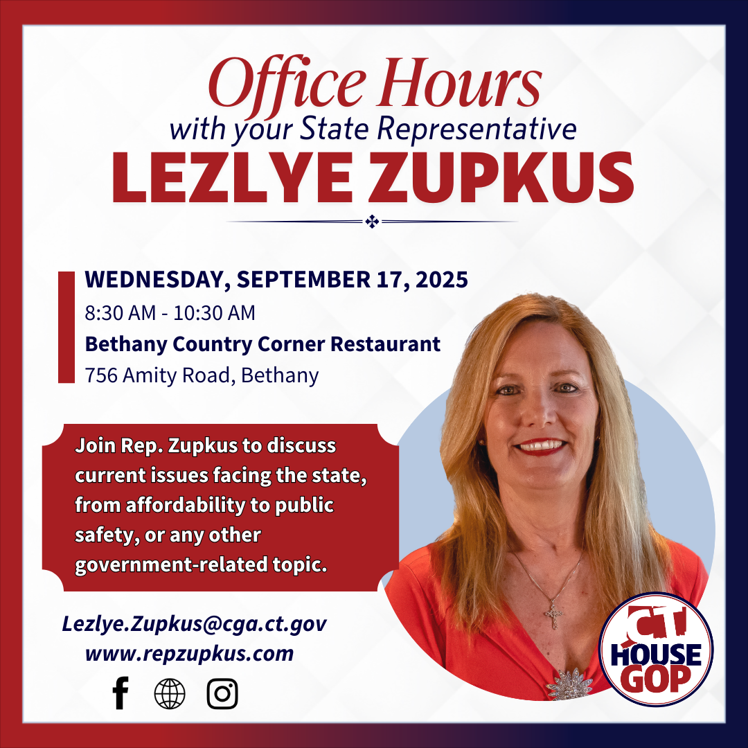 Rep. Zupkus to Hold Office Hours in Bethany