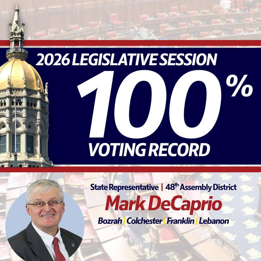 State Representative Mark DeCaprio Secures 100% Voting Record for the 2026 Legislative Session