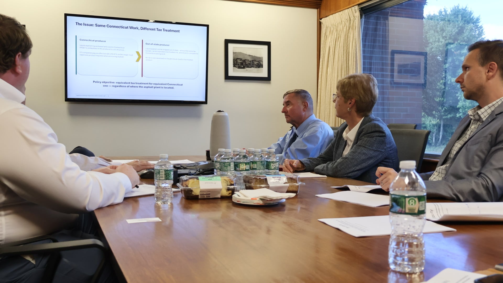 Rep. Zawistowski tours Galasso Materials LLC. an East Granby crushed stone and asphalt supplier.